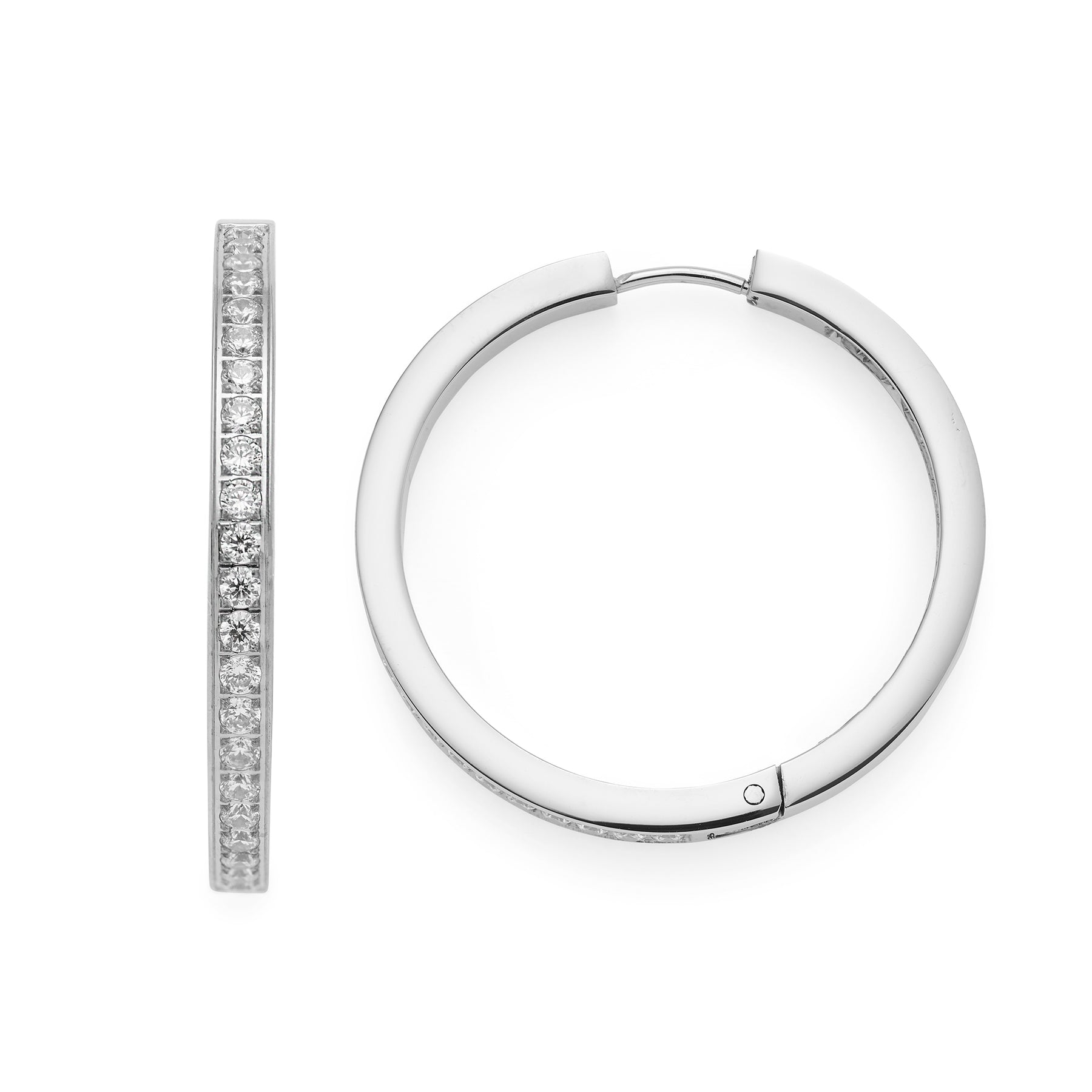 Creole JASMIN in Silber, zwei Ansichten mit Zirkonia-Besatz