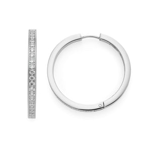 Creole JASMIN in Silber, zwei Ansichten mit Zirkonia-Besatz