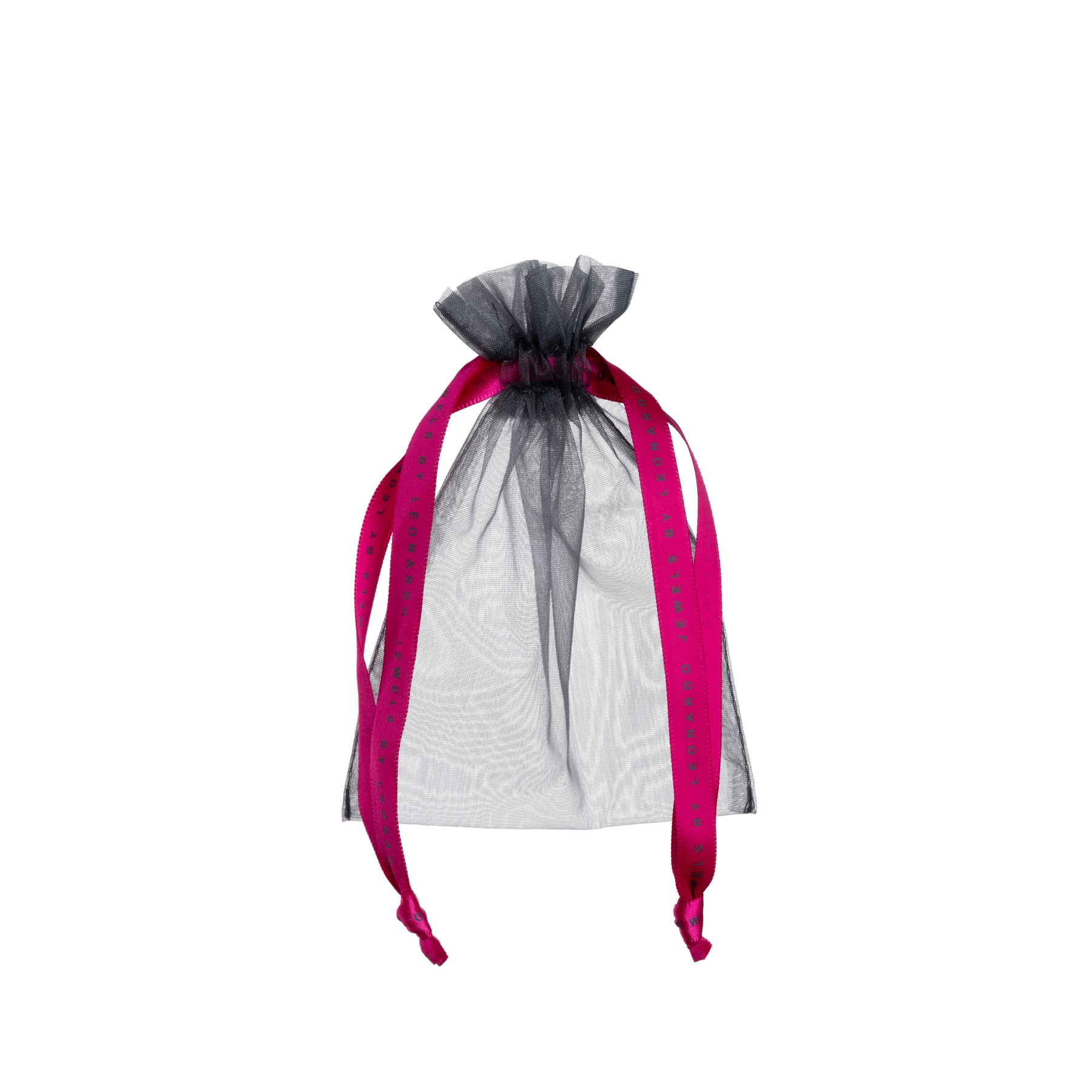 Creole LULU in Geschenkbeutel mit pinkem und grauem Organzaband