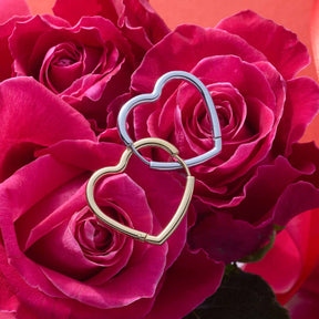 Creole LULU gold und silberfarbener Ring auf roten Rosen
