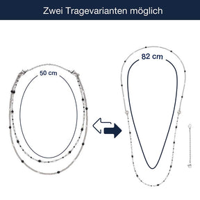 Massangaben zu Halskette SABINE, zwei Tragevarianten möglich