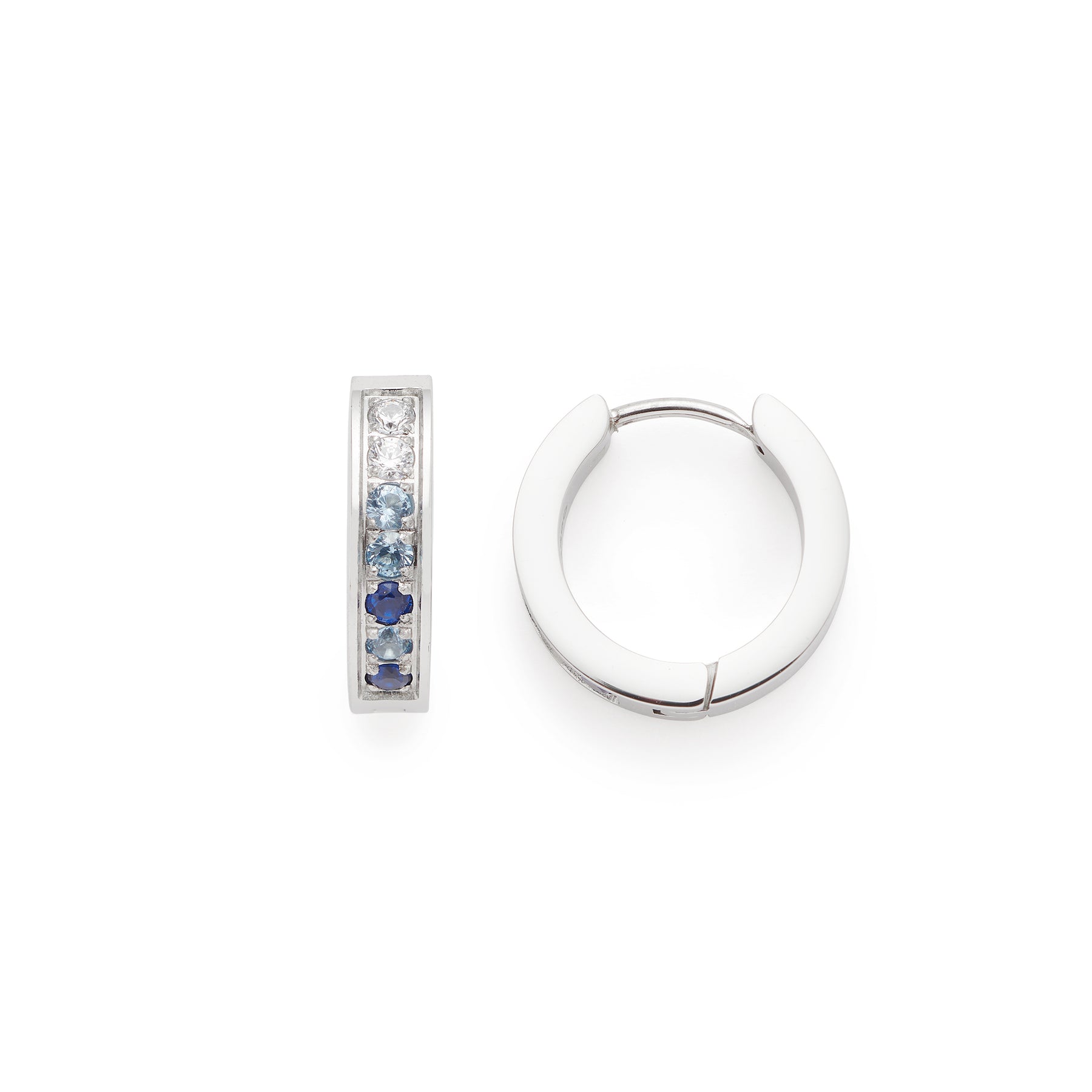 Creole INKA blue mit blauen und weißen Zirkonia-Steinen in Edelstahl