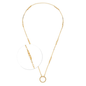 Halskette CARONNA gold Clip & Mix mit Kettendetail und Ringanhänger