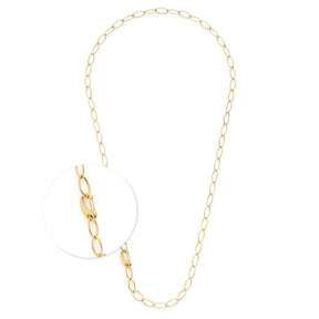 Halskette TORY 80 cm gold, Gliederkette mit Detailansicht der Verschlussvorrichtung