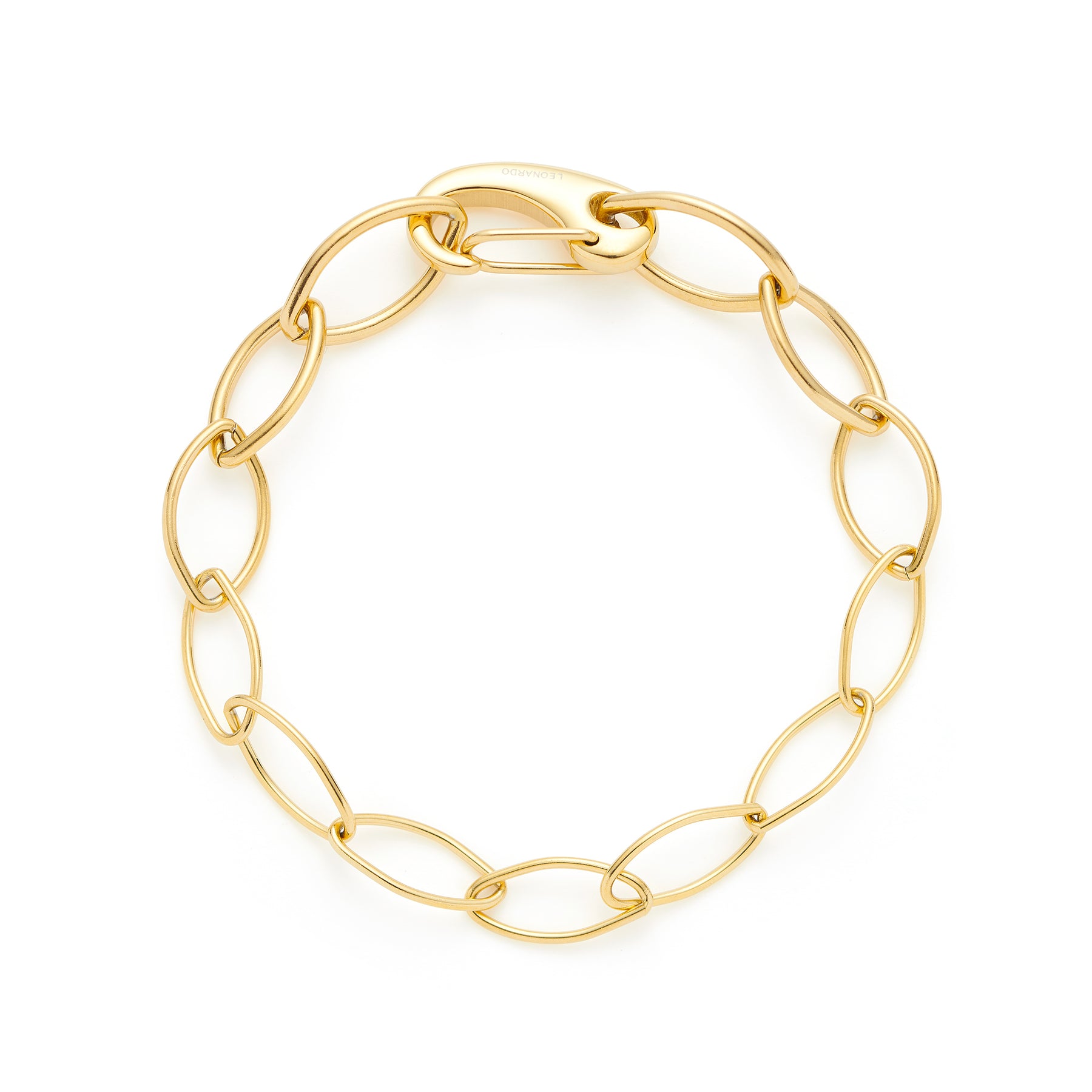Armband TORY in Goldfarbe mit ovalen Kettengliedern und Karabinerverschluss