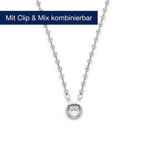Silberne Halskette DOTTY 60 cm mit Kugelkette und rundem Clip-Anhänger