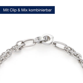 Armband GRACE Clip & Mix silber mit Verschluss-Detail auf weißem Hintergrund