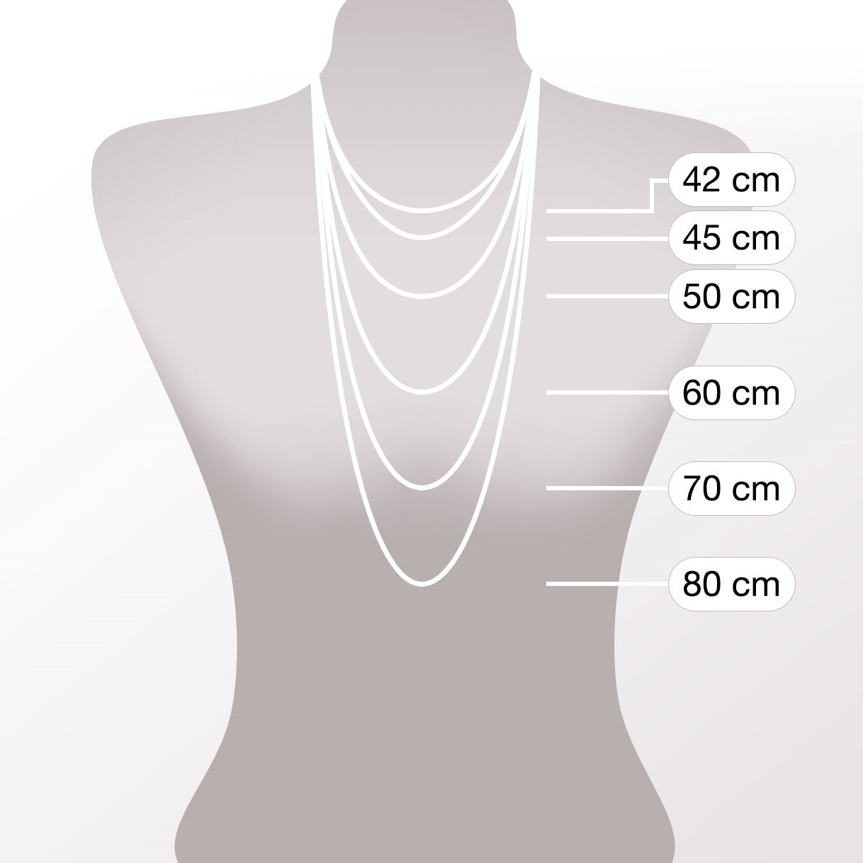 Massangaben zu Halskette VICKY 50 cm Clip & Mix
