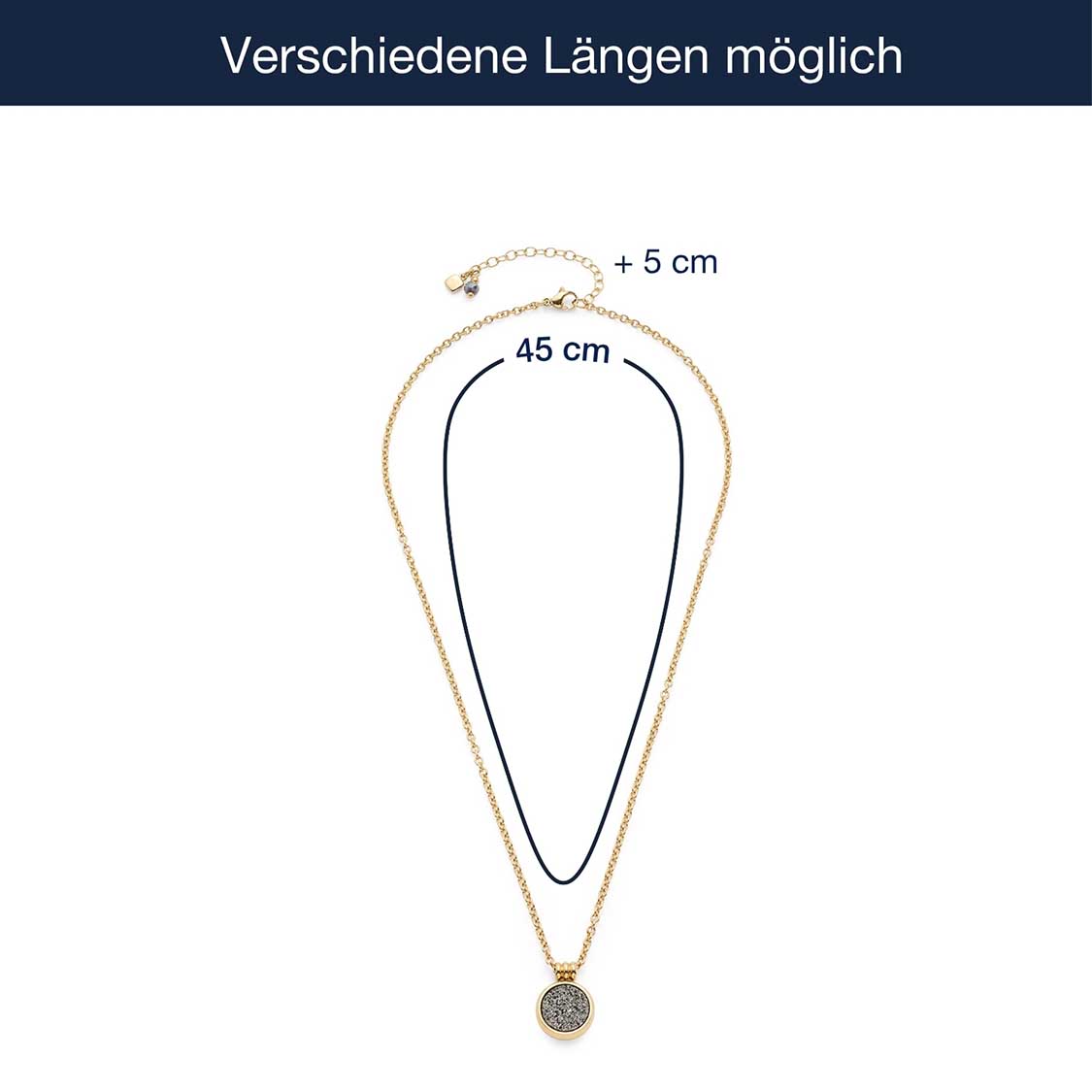 Massangaben zu Halskette ODELLE 45 cm gold