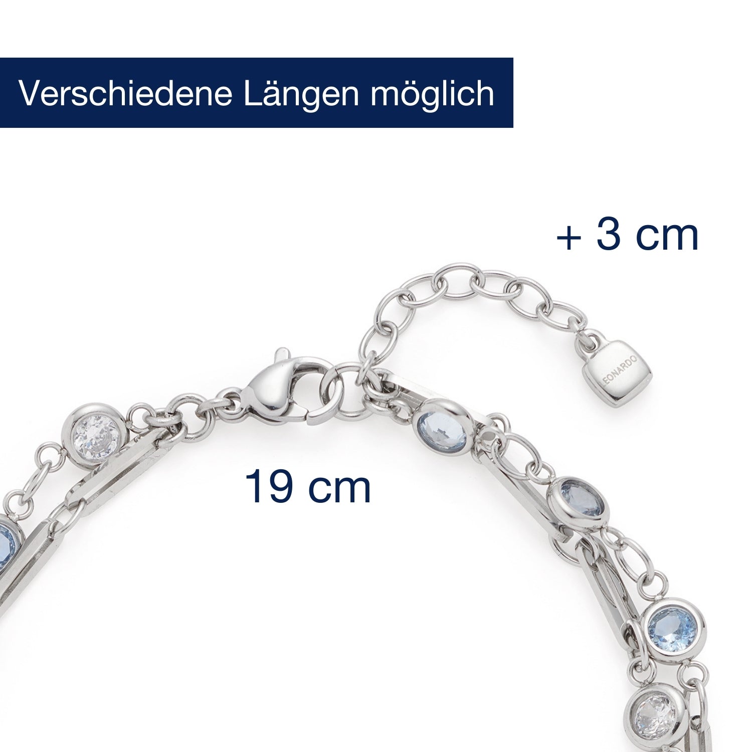 Massangaben zu Armband VICKY mit Verlängerungskette