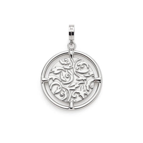Anhänger TERRY Clip & Mix mit ornamentalem Muster, silber, Edelstahl, rund
