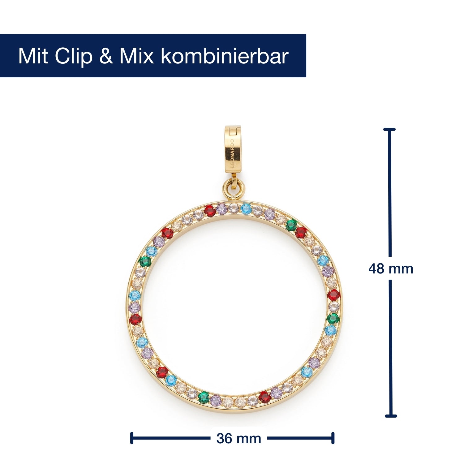 Massangaben zu Anhänger CLARENCE gold Clip & Mix
