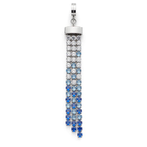 Anhänger MARY-ANN blue Clip & Mix mit Glaskugeln, silberne Fassung, Farbverlauf von Weiß zu Blau