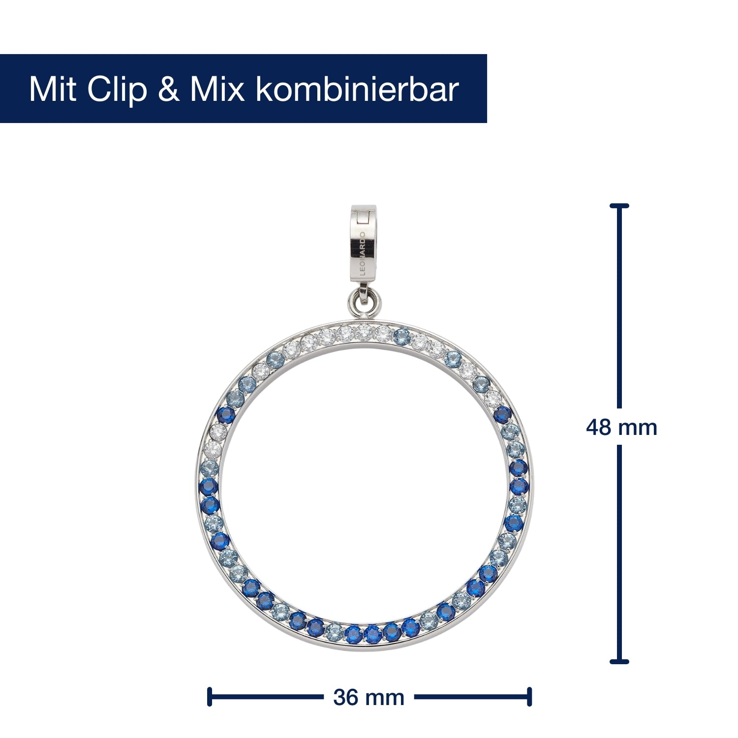 Massangaben zu Anhänger CLARENCE blue Clip & Mix