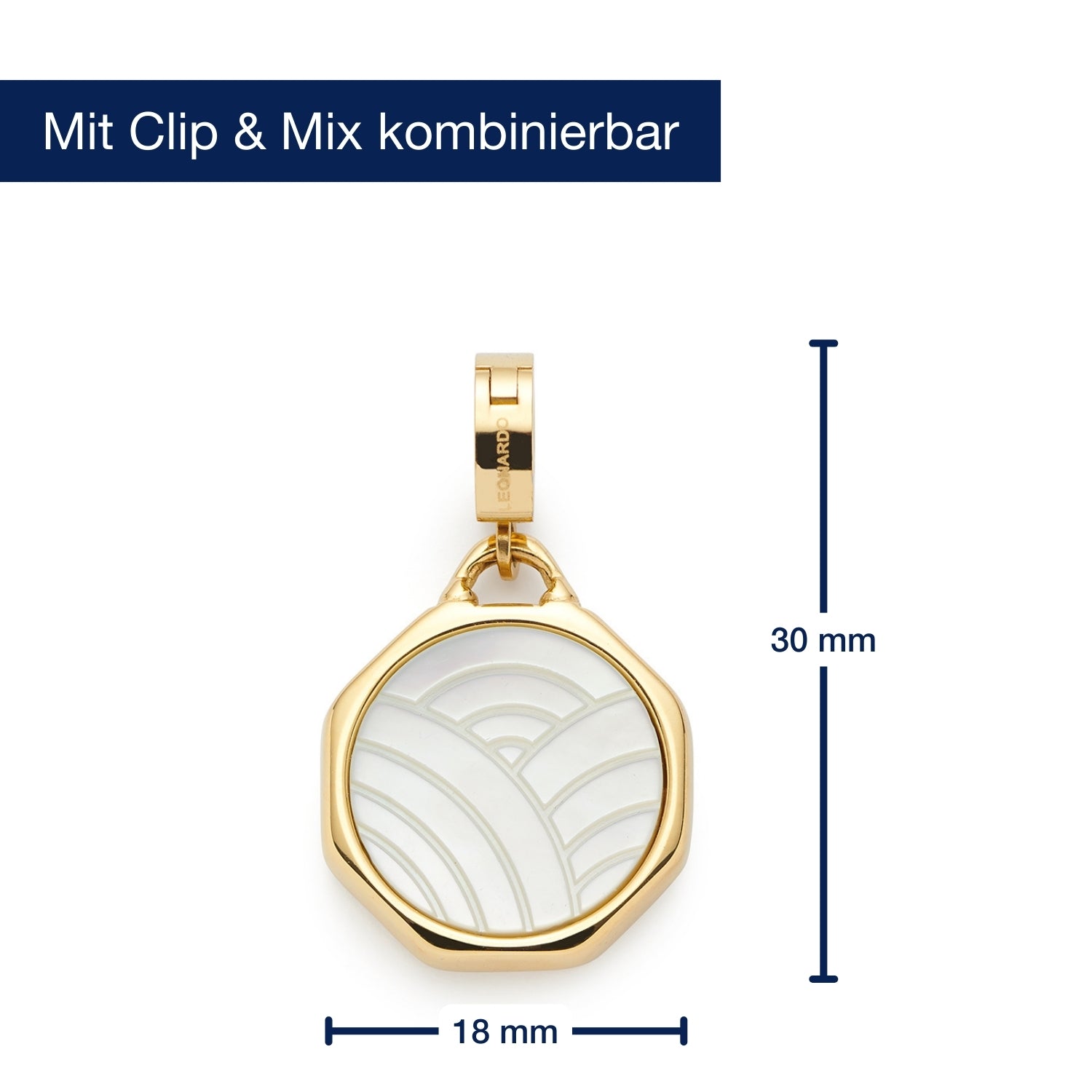 Massangaben zum Anhänger TRISH gold Clip & Mix