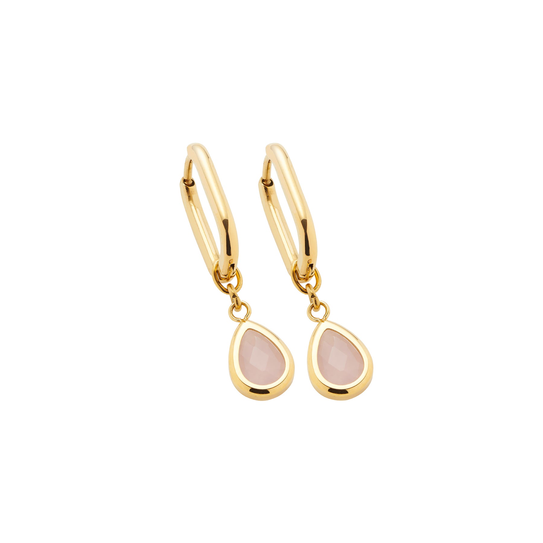 Ohrhänger ROSY gold CIAO mit rosafarbenen Glastropfen an goldenen Ohrringen