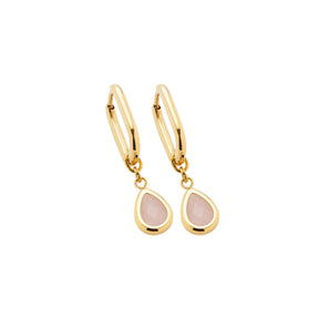 Ohrhänger ROSY gold CIAO mit rosafarbenen Glastropfen an goldenen Ohrringen
