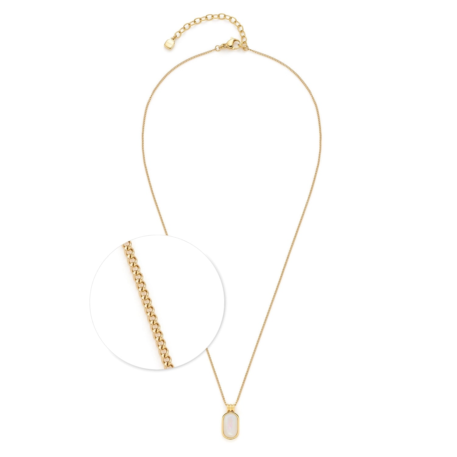 Halskette TALLY 42 cm gold CIAO mit Perlmutt-Anhänger, Detailansicht der Kette
