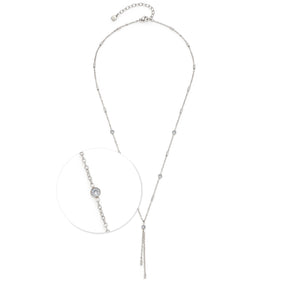 Silberne Halskette FRANCIS mit Glasperlen und Kettenanhänger, Detailansicht