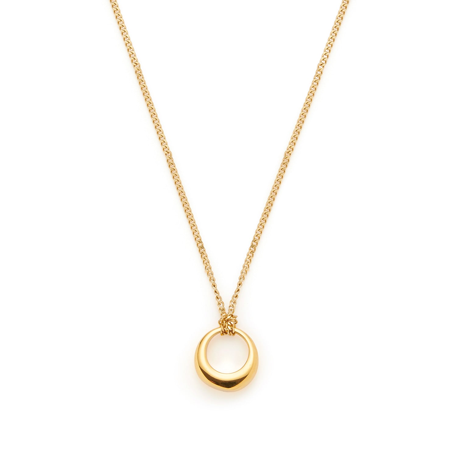 Halskette PHILLY 45 cm gold CIAO mit rundem Kettenanhänger, freigestellt auf weißem Hintergrund