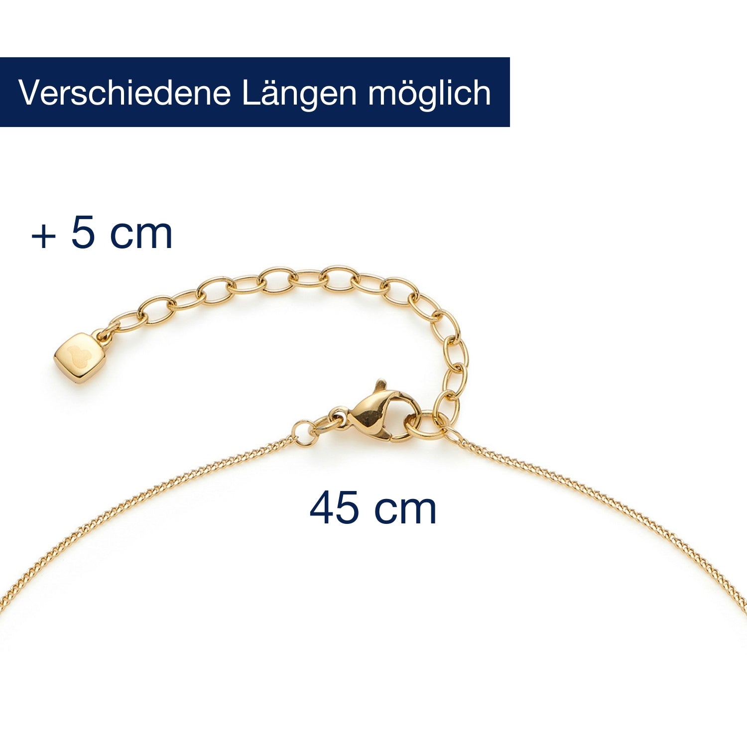Massangaben zu Halskette PHILLY 45 cm gold CIAO mit Verlängerungskette