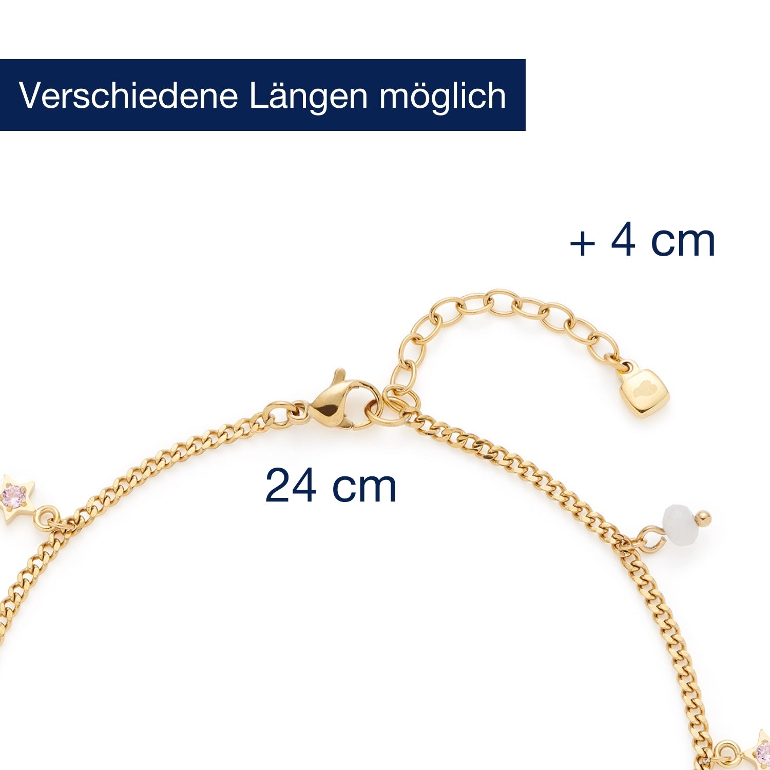 Massangaben zu Fußkette JUNA gold CIAO