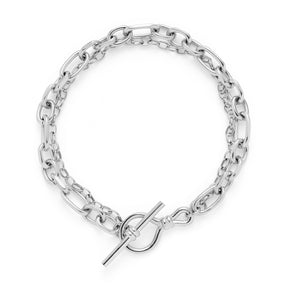 Armband ELISABETH aus Edelstahlketten mitTogelverschluss, silber
