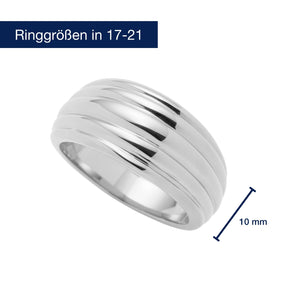 Massangaben zum Ring ELISABETH 20, silberner Edelstahlring mit Rillenmuster