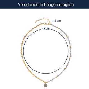 Massangaben zu Halskette ELAINE 45 cm gold mit Verlängerungskette