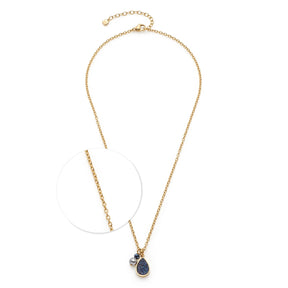 Halskette ALINE 45 cm gold mit blauem Glasanhänger, Detailansicht Kettenstruktur
