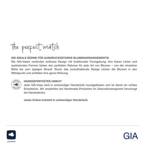 Produktinformationen und Handarbeitszertifikat zur Solifleurvase GIA