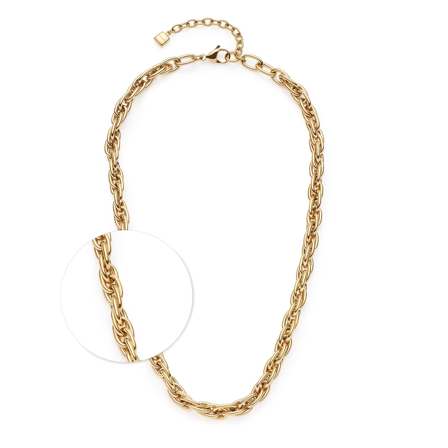 Halskette SINA 45cm gold in Kettenform auf weißem Hintergrund