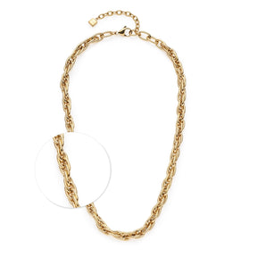 Halskette SINA 45cm gold in Kettenform auf weißem Hintergrund