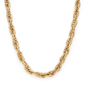 Halskette SINA 45cm gold, Gliederkette in Spiraloptik vor weissem Hintergrund