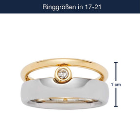 Massangaben zu Ring CLAIRE 17, zweifarbig mit Diamant