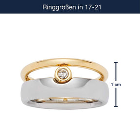 Massangaben zu Ring CLAIRE 20, zweifarbig mit Zirkonia-Stein