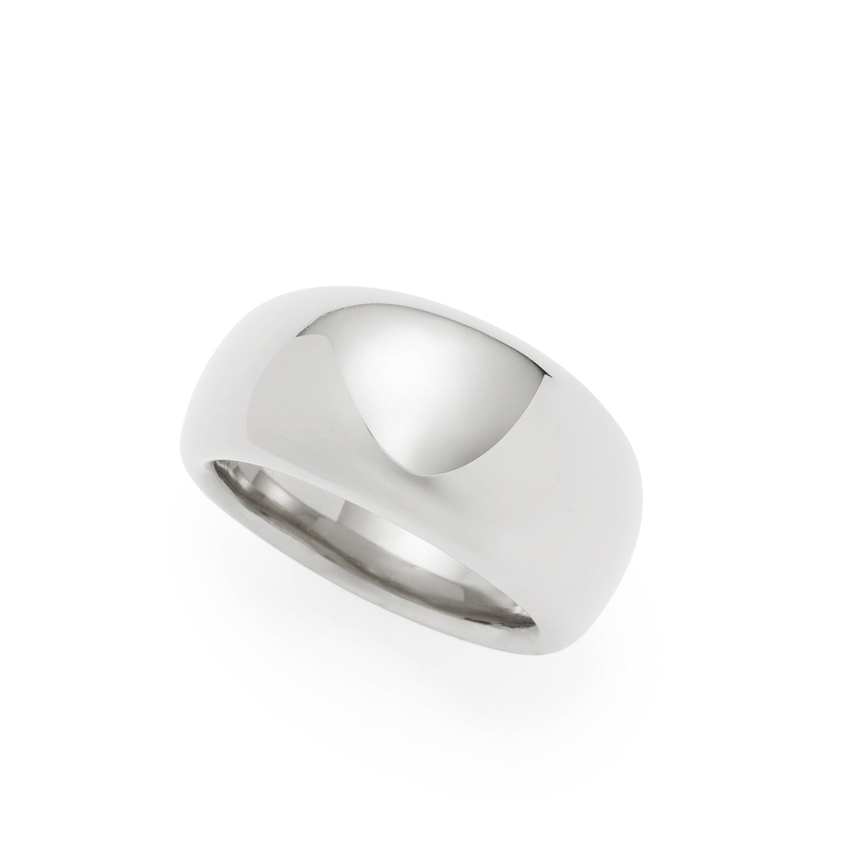Ring GEORGETTE 18 aus Edelstahl, silber glänzend, mit gewölbter Oberfläche