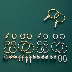 Set/2 Anhänger ALINE gold Beauty's mit Glasperlen auf grünem Hintergrund
