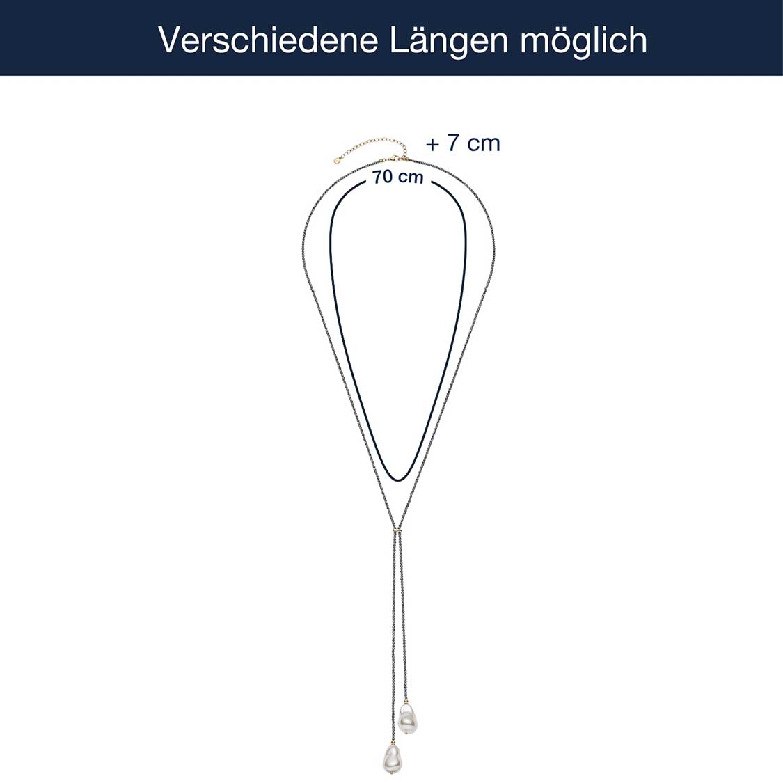 Massangaben zu Halskette SOPHIE 80 cm gold