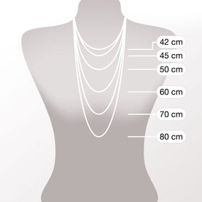 Massangaben zu Halskette MANON 80 cm Clip & Mix an Büste