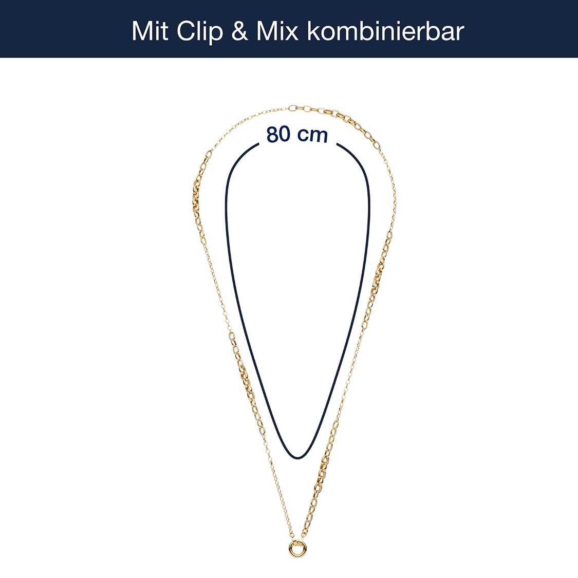 Massangaben zu Halskette SUZANNE gold Clip & Mix