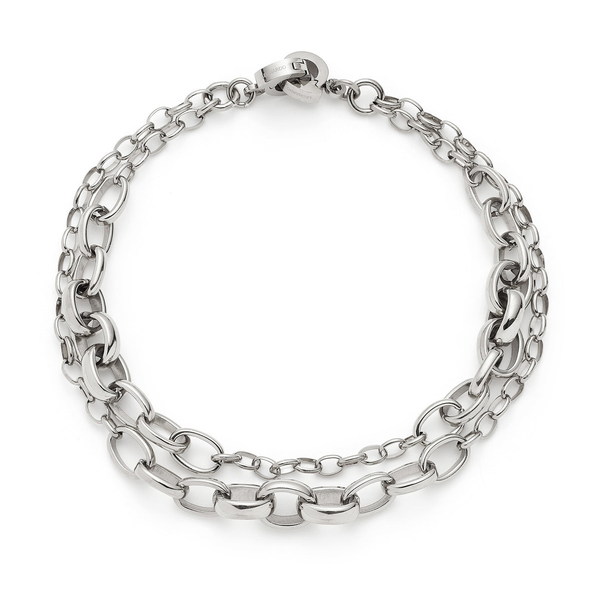 Armband SUZANNE Clip & Mix silber aus Edelstahl, Gliederkette mit Karabinerverschluss