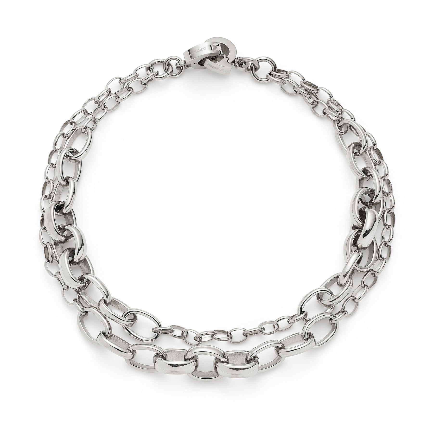 Armband SUZANNE Clip & Mix silber aus Edelstahl, Gliederkette mit Karabinerverschluss