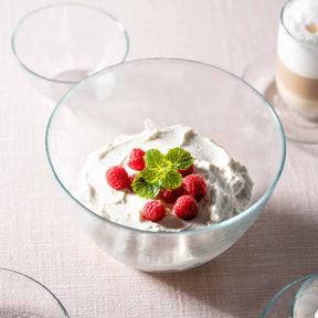 Schale ATTIVO mit Joghurt, Himbeeren und Minze gefüllt