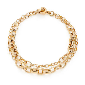 Armband SUZANNE Clip & Mix gold mit Gliederkette auf weißem Hintergrund