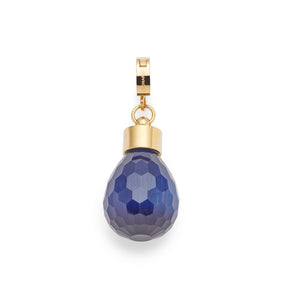 Anhänger BILOU Clip & Mix gold mit facettiertem blauem Stein und goldener Kappe