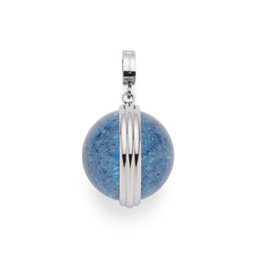 Anhänger SNOWBALL BLUE Clip & Mix mit blauer Glaskugel und silbernem Metallbügel