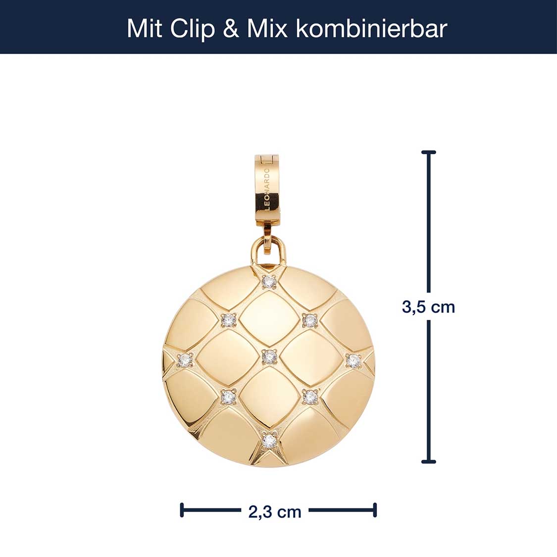 Messangaben zu Anhänger COCOBELLO Clip & Mix gold