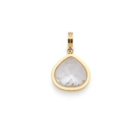 Anhänger JUVINGA WHITE Clip & Mix gold mit facettiertem Glastropfen auf weißem Hintergrund