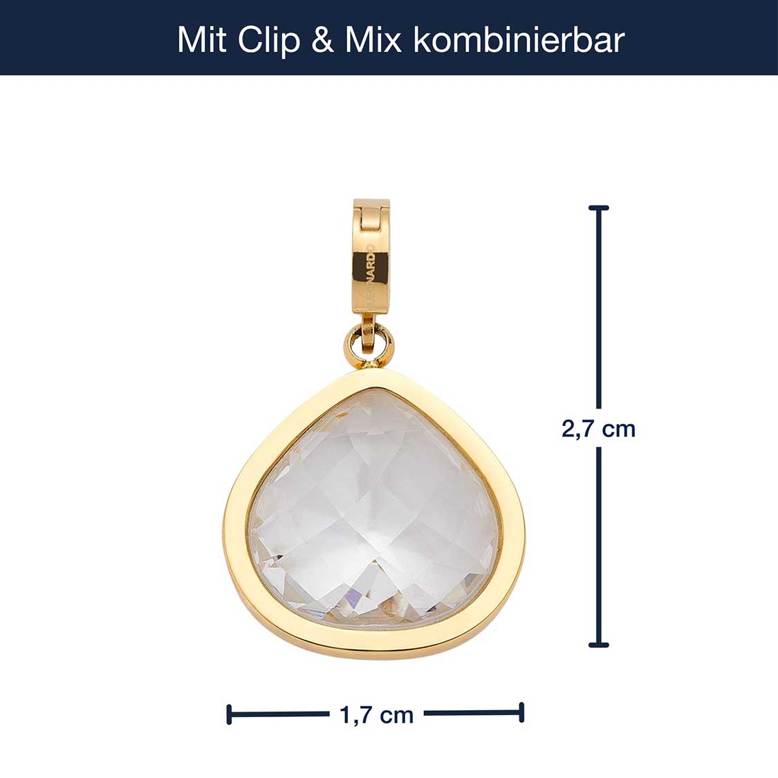 Massangaben zu Anhänger JUVINGA WHITE Clip & Mix gold